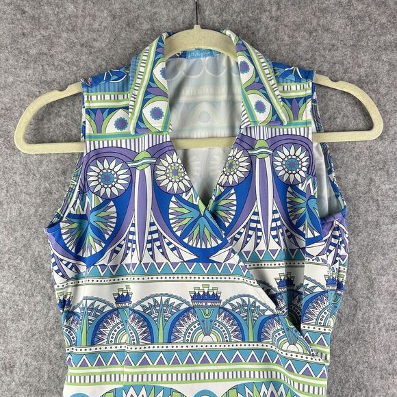 J Mclaughlin Wrap Dress Womens XS Multicolor Catalina Cloth Stretch Performance - Picture 5 of 12